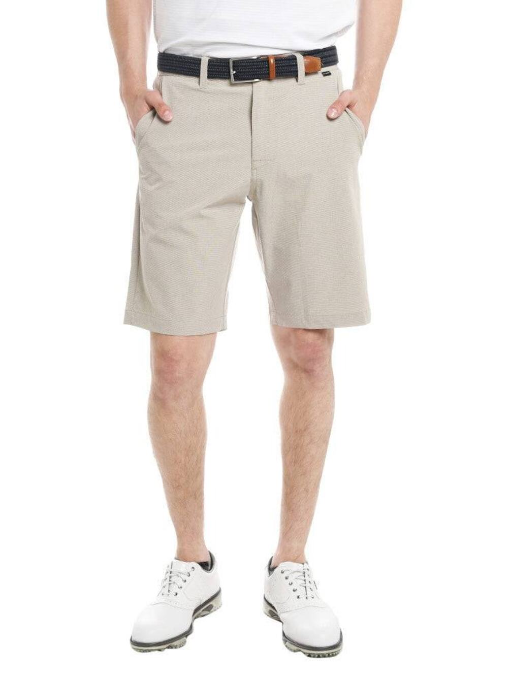 Travis Mathew Mens 10" Flat Front Golf Casual Chino Shorts Cream Size 38